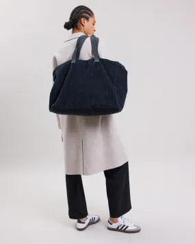 Carbon Ribbed Velvet Enrica Women's Tote Bag