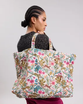 Cotton Printed Jungle Multicolored Femme Bag